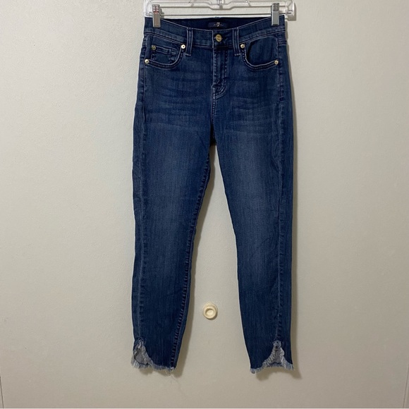 7 for All Mankind Gwenevere Ankle Jeans Raw Hem size 26 - Picture 4 of 8